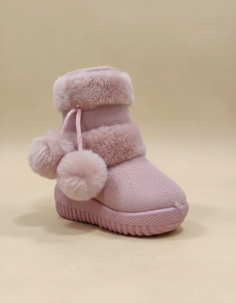 Botas De Invierno Niñas Pequeñas Abrigadas Con Corderito - Imagen 2