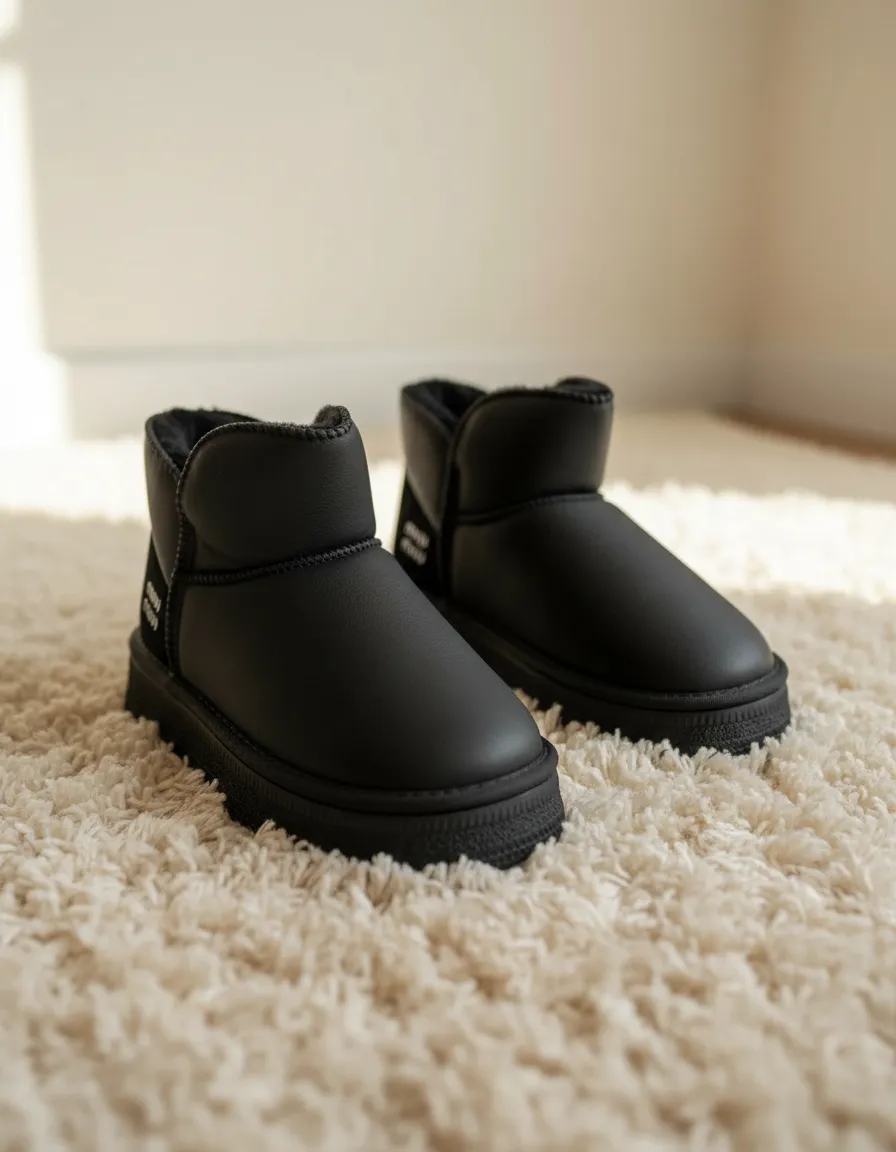 Pantufla Bota De Dama Con Corderito Abrigada - Imagen 2