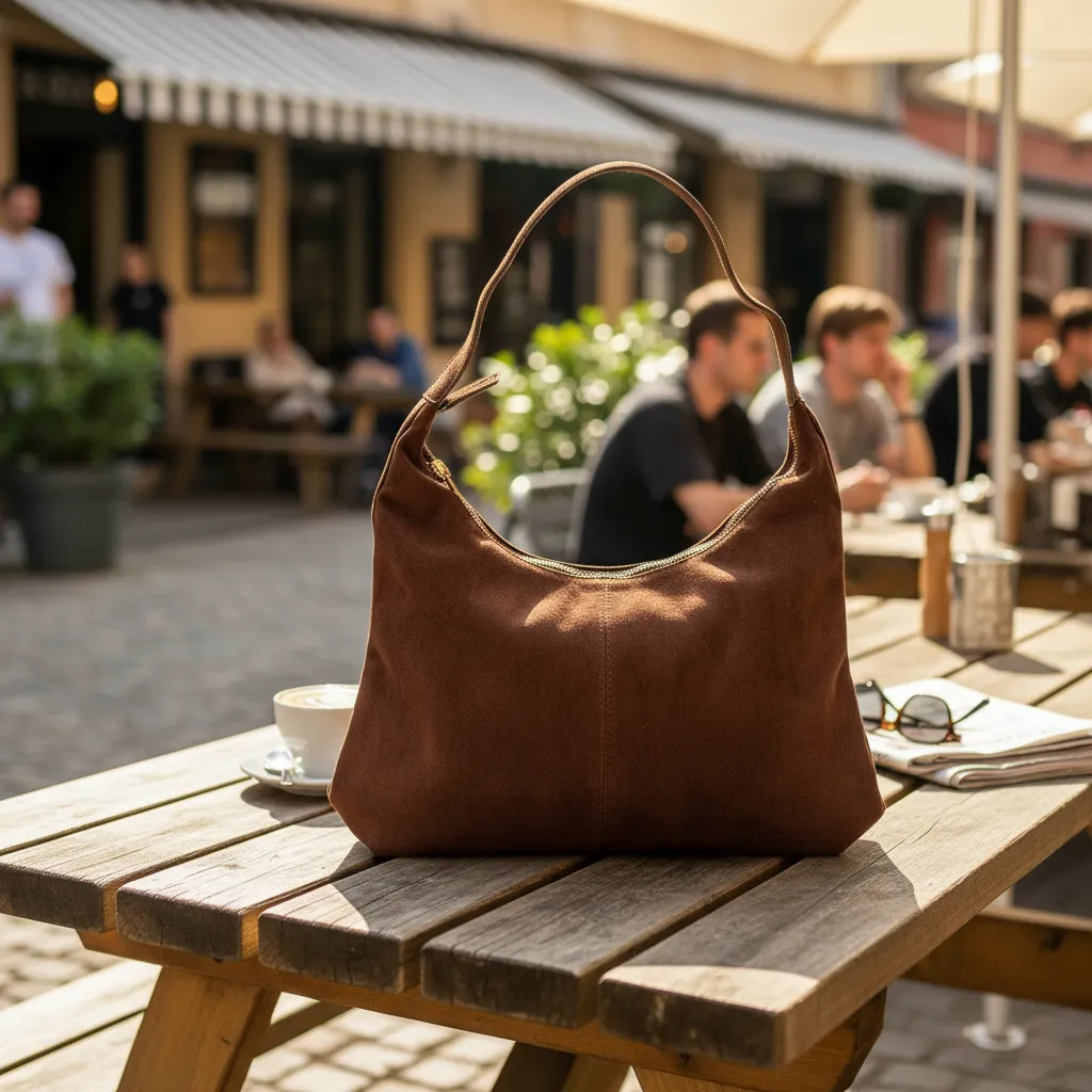 Cartera De Hombro Manuela Gamuza Lisa