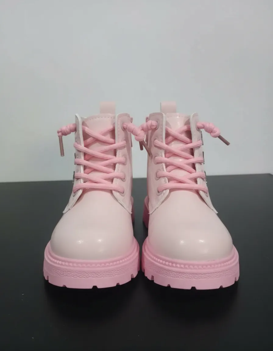 Bota Niña Borcego Big Bug Abrigada Con Cordones Y Cierre - Imagen 3