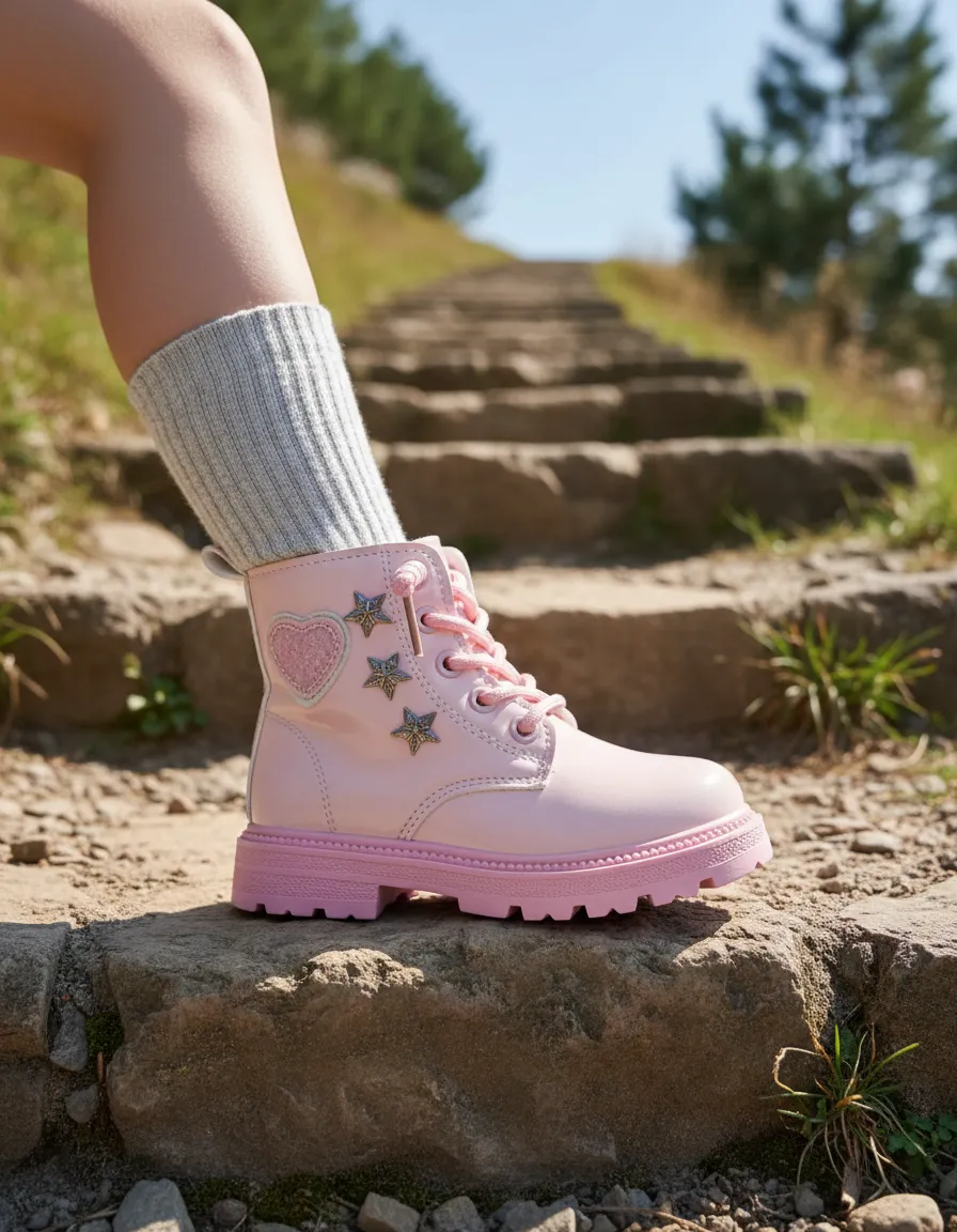 Bota Niña Borcego Big Bug  Abrigada Con Cordones Y Cierre