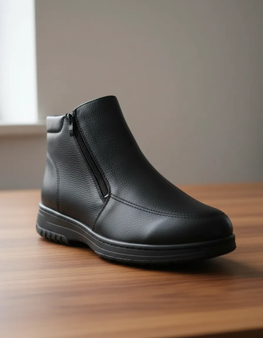 Botín Hombre Clásico Negro Cierres Laterales Confort - Imagen 2