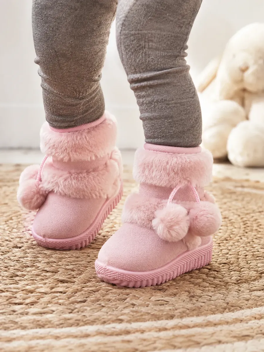Botas De Invierno Niñas Pequeñas Abrigadas Con Corderito
