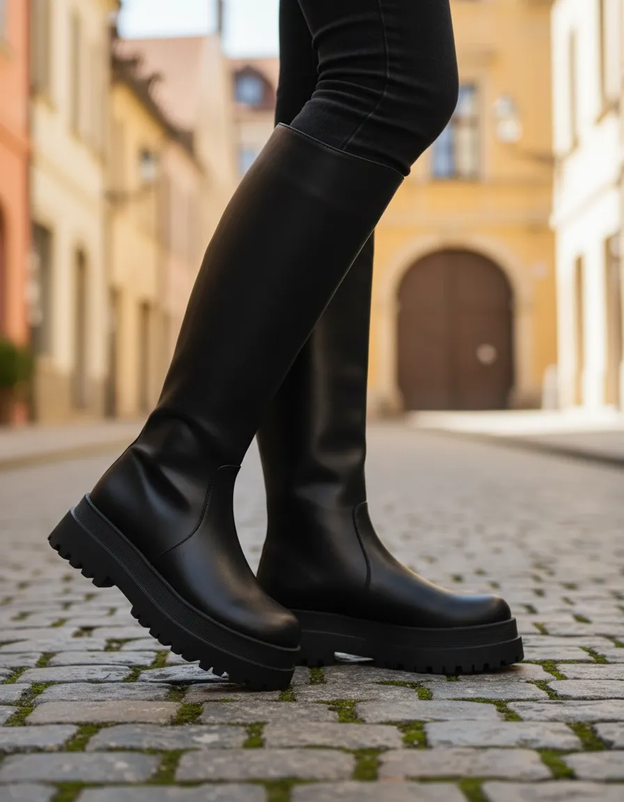 Bota Bolero Mujer Caña Alta Tacon Bajo Cómoda Y Elegante