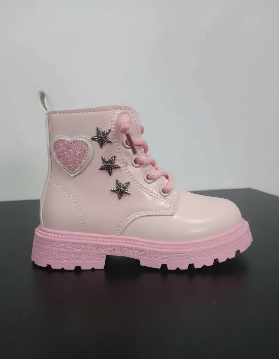 Bota Niña Borcego Big Bug Abrigada Con Cordones Y Cierre - Imagen 2