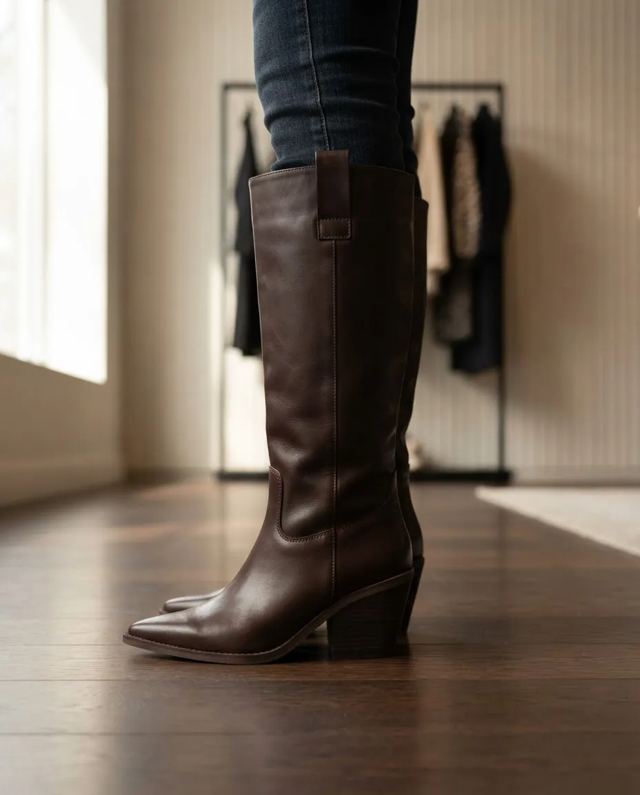 Bota De Vestir Caña Alta Moderna Y Elegante - Imagen 3
