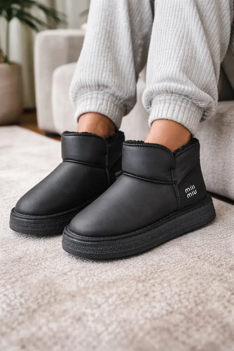 Pantufla Bota De Dama Con Corderito Abrigada - Imagen 3