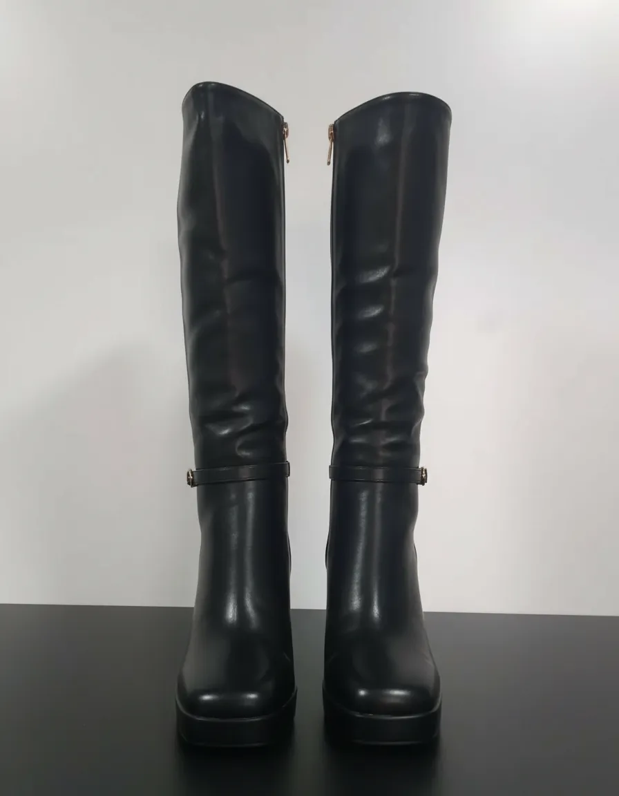 Bota Mujer De Vestir Taco Alto Caña Alta Elegante - Imagen 2
